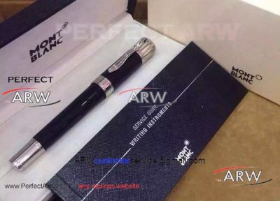 Perfect Replica Montblanc Mark Twain Rollerball Pen - Black Pen